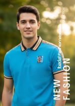Polo with Contrast Beige Collar and Embroidered Logo