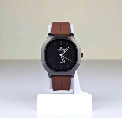 Titan Edge Brown Silicone Strap Watch