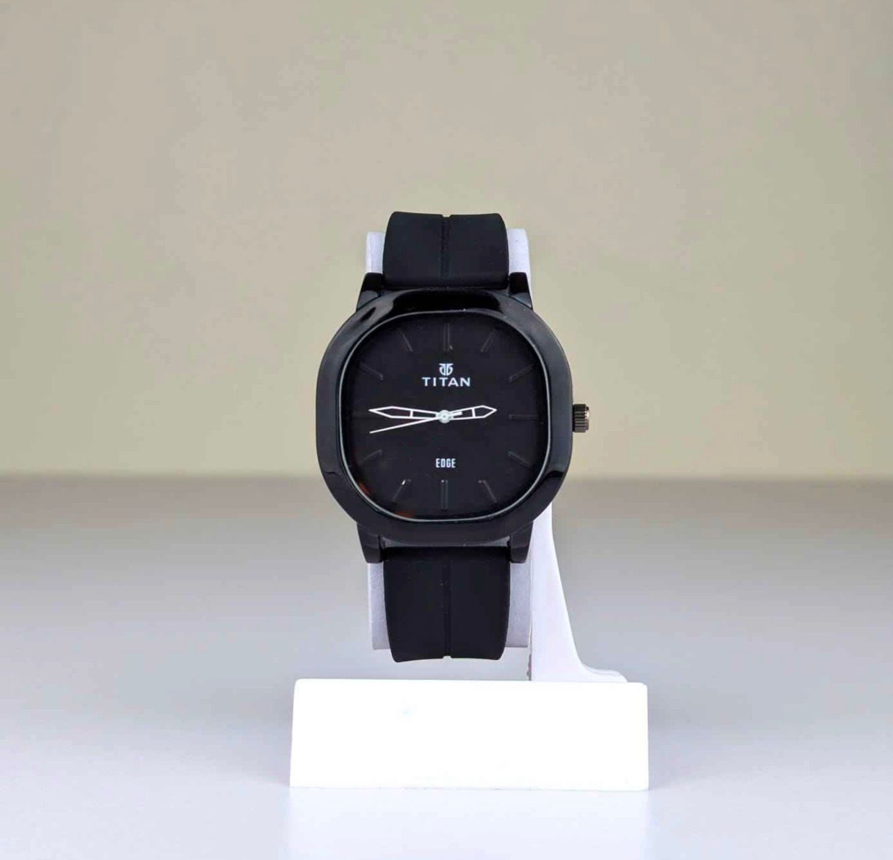 w2 Titan Edge All Black Silicone Strap Watch - Image 1